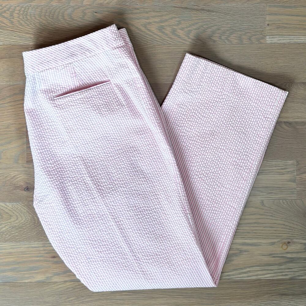 VTG 90s Y2K Ralph Lauren Seersucker Striped Pants Straight Leg Pink Women’s 12